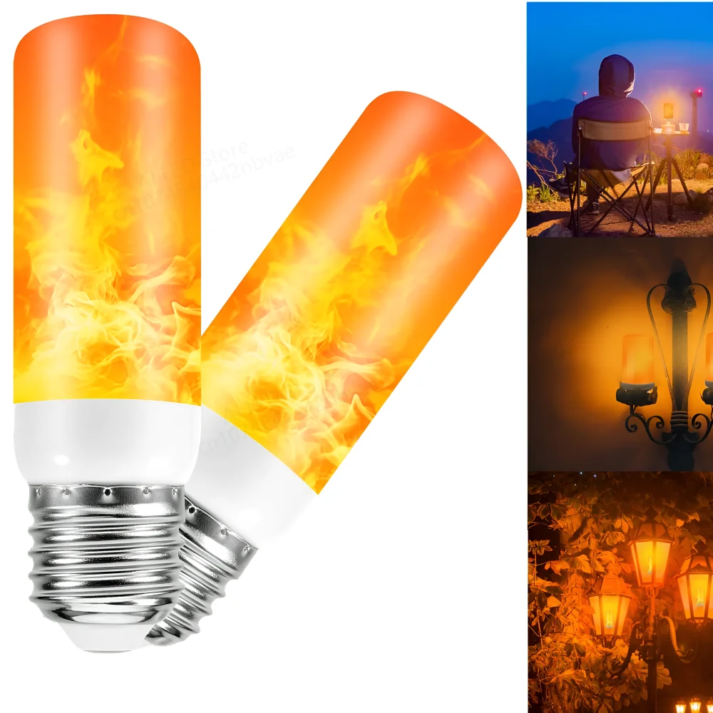 E14 E27 bombilla LED de llama lámpara de llama bombilla de maíz parpadeante B22 LED luz de efecto de llama dinámica 3W 5W AC85V-265V 220V 110V - imagen 5