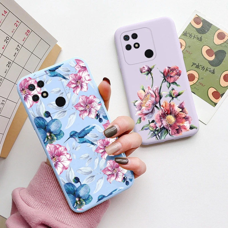 Para Redmi 10C 10 C 10A Funda Vintage flores hojas Funda protectora TPU Capa para Xiaomi Redmi 10C 10 A Funda protectora - imagen 5
