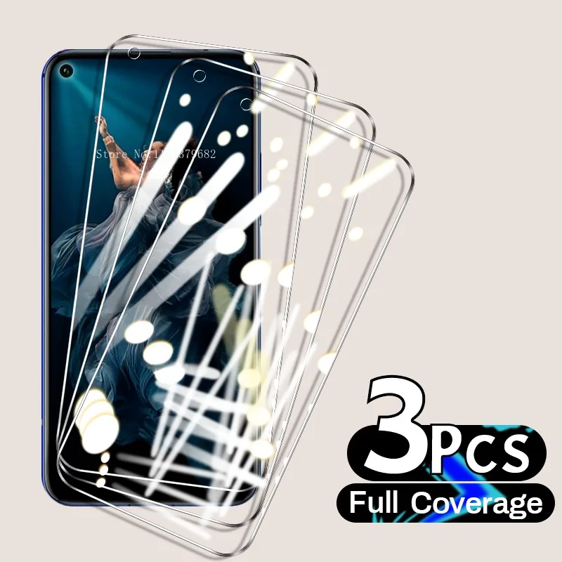 Protector de pantalla de vidrio templado para Huawei Honor 20 30 Pro 20i 20s 10Lite, 3 unidades