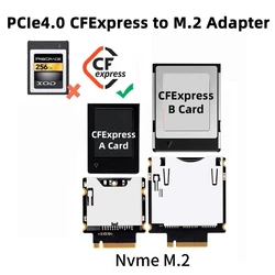 PCIE 4,0 3,0 NVME NGFF M-Key M.2 a CFExpress tipo A, lector de tarjetas de memoria tipo B, para PC portátil adaptador de placa de expansión SSD