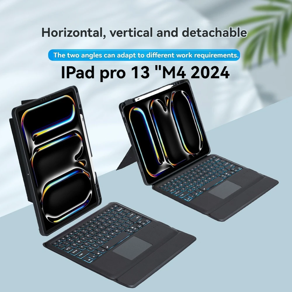 Adecuado para IPadpro13 Air4/5/6 Mini6/7 tableta Bluetooth inalámbrico RGB Miaokong teclado magnético cubierta protectora dividida regalo