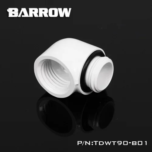 Barrow Brass Black White Silver G1 / 4 thread 90 degree Fitting Adapter water cooling Adapter water cooling fitting TDWT90-B01 - imagen 5