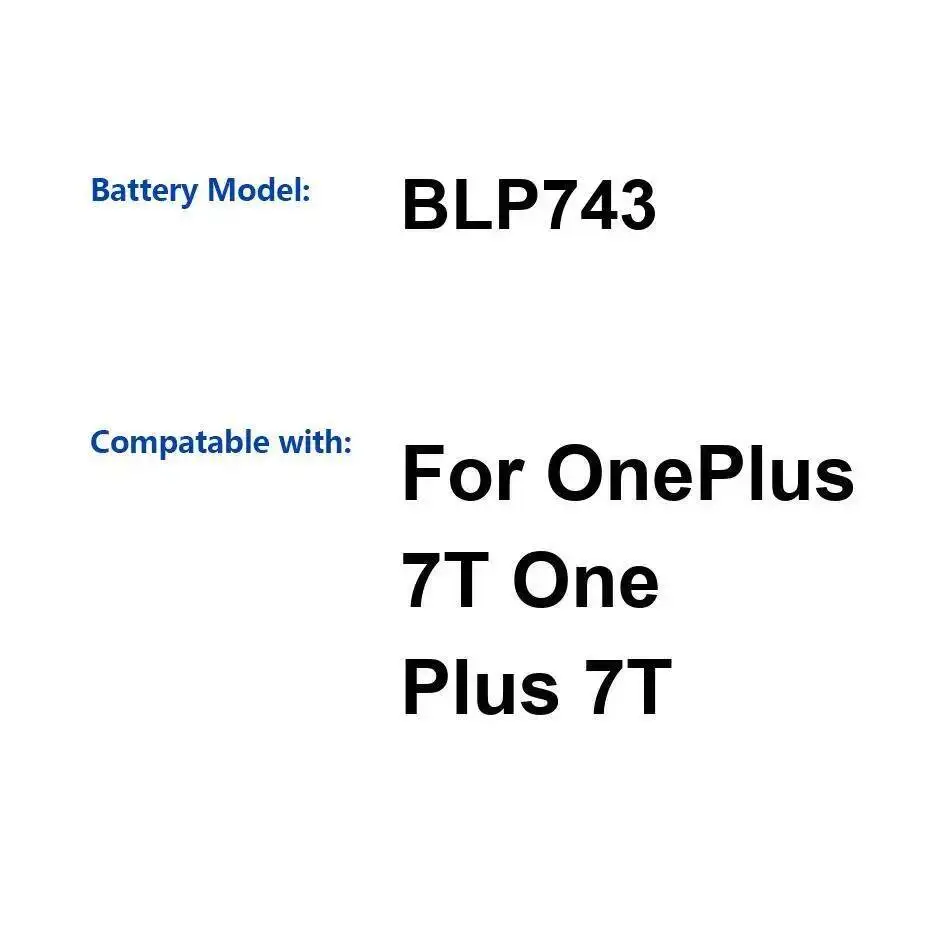 3800Mah para Oneplus 7T One Plus batería duradera para teléfono móvil BLP743