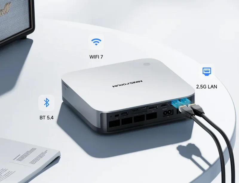 MINISFORUM AI X1 Pro AMD AI 9 HX 370 ordenador AI con huella dactilar 128GB 4TB WiFi7 BT5.4 incorporado 135W OCulink almacenamiento en masa Mini PC - imagen 5
