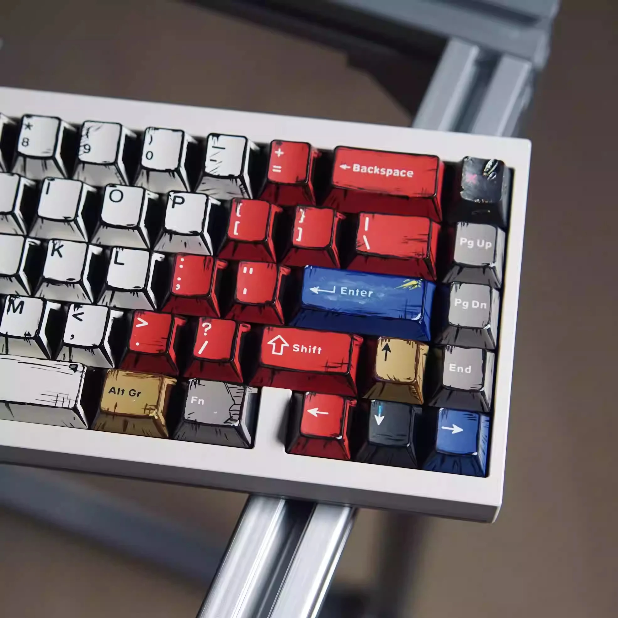 Keebox-teclas de luces mixtas de Manga estilo cómico, teclas de teclado mecánico PBT DIY, juego completo de 1,6mm de espesor - imagen 2