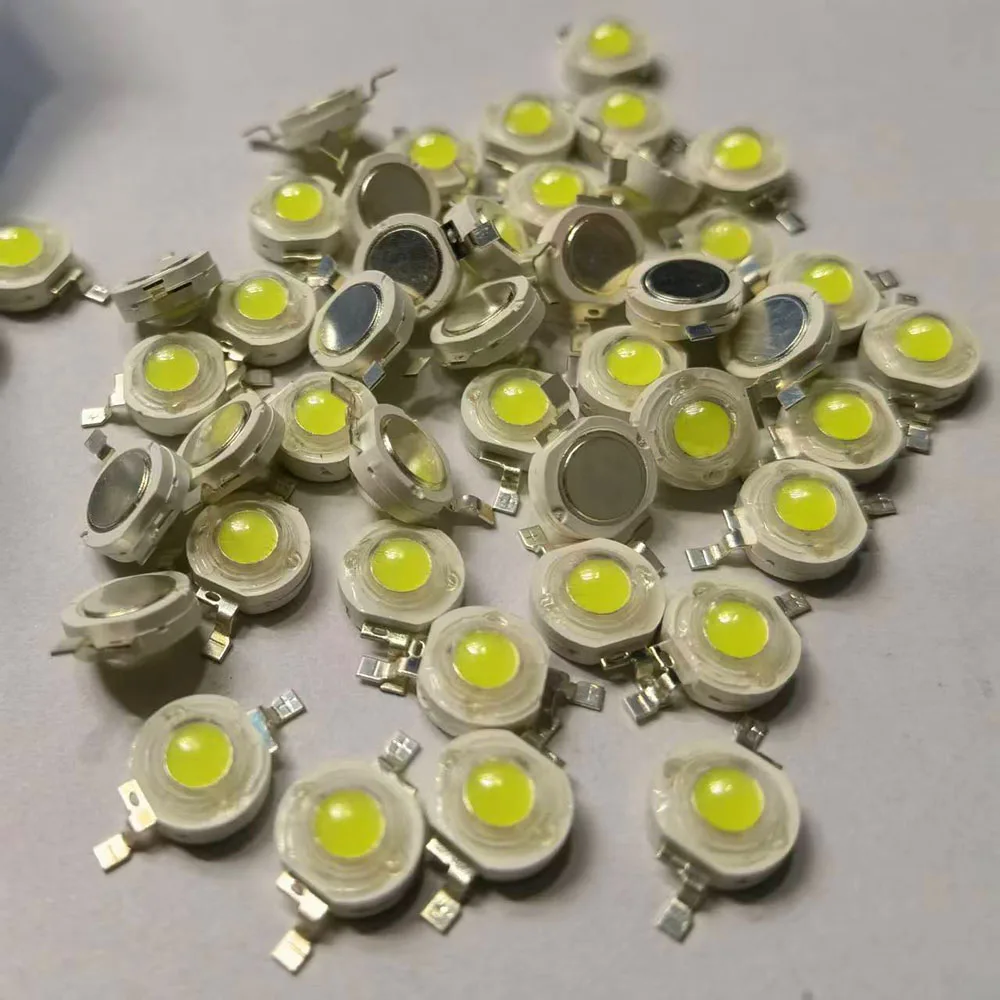 30 bombillas de 12V y 3W, diodos para lámpara LED de alta potencia, Watt completo, blanco cálido, punto rosa, 4000k, 10000k para foco Blubs, Chip de luz descendente