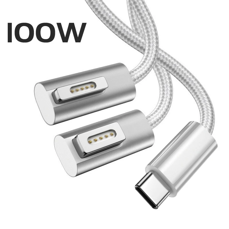 Cable de carga rápida para ordenador portátil de 100W para Macbook Air Pro USB C tipo C a adaptador de enchufe magnético para Magsaf * 1 2