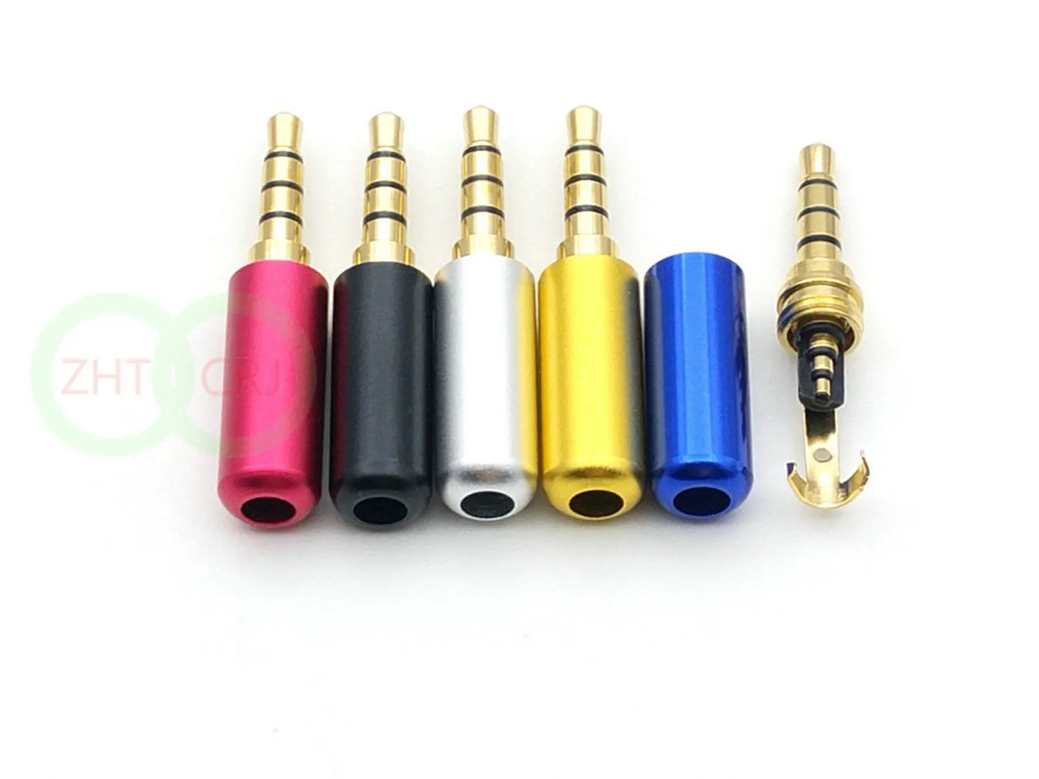 Carcasa de aluminio de 100 piezas para reparación de 4 polos, 1/8 ", 3,5mm, Cable de conector para auriculares, carcasa de aluminio para Audio