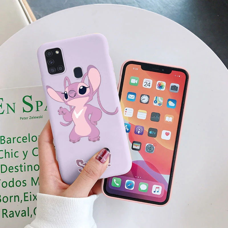 Funda de teléfono Lilo Stitch para Samsung Galaxy A21S, Funda protectora de cámara suave de silicona con bonitos dibujos, Funda para Samsung A 21S - imagen 4
