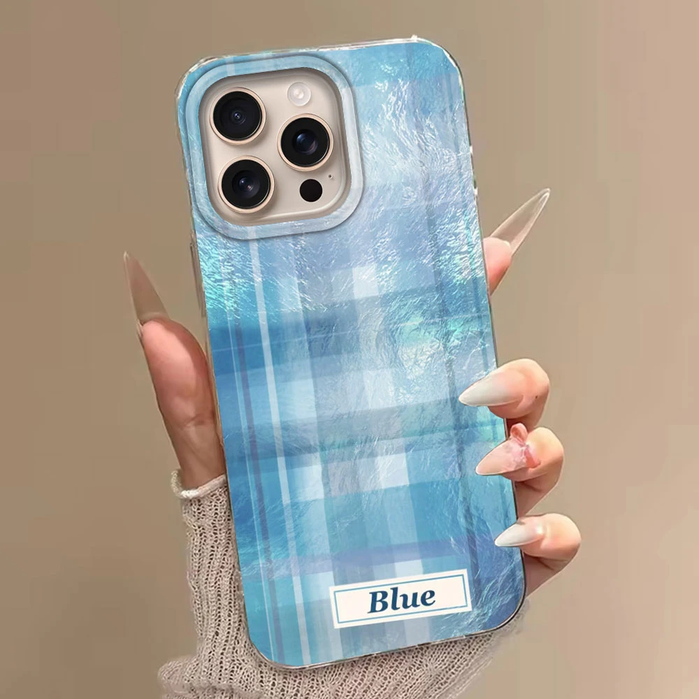  Funda de teléfono con patrón de rejilla de empalme rosa para iphone 17 Air 16 15 14 13 11 12 Pro Max 7 8 Plus X XS XR SE 2022 2020 16e, funda para mujer - imagen 5