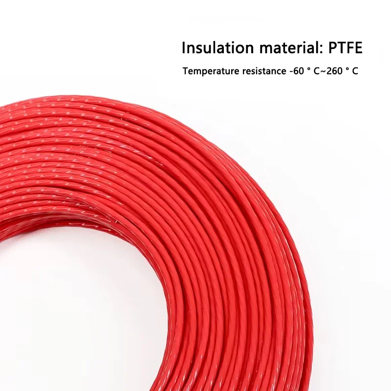 Cable chapado en plata de PTFE de 1/5/10m, 30 28 26 24 22 20 AWG, línea de señal de Audio HiFi, Cables de cobre OFC de alta pureza para impresora 3D - imagen 4