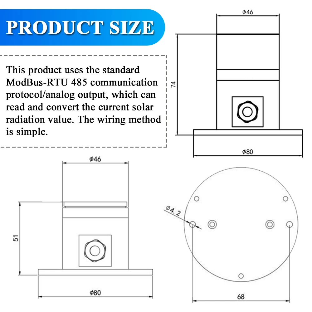 Sensor fotoeléctrico de radiación Solar Total, transmisor de luz exterior, estación meteorológica, invernadero agrícola meteorológico - imagen 5
