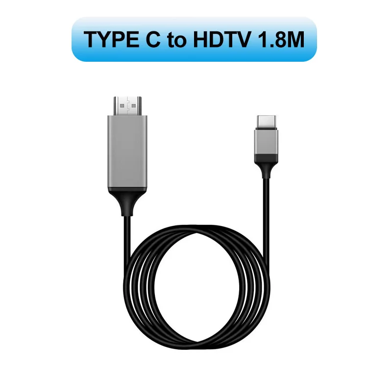 Cable adaptador Compatible tipo C a HDTV USB 3,1 a HDTV tipo C a HDTV 30Hz 4K Cable USB C adaptador de extensión para Monitor de PC MacBook - imagen 5