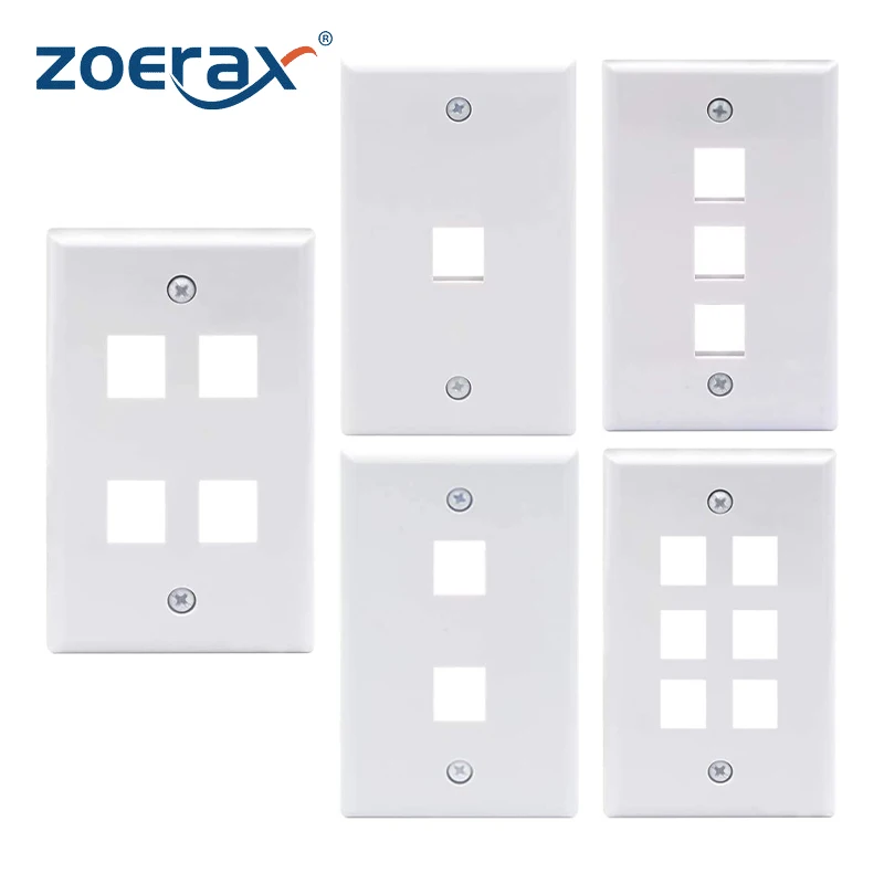 ZoeRax Placa Pared Keystone Jack Bajo Perfil – Ethernet EE.UU. - imagen 2