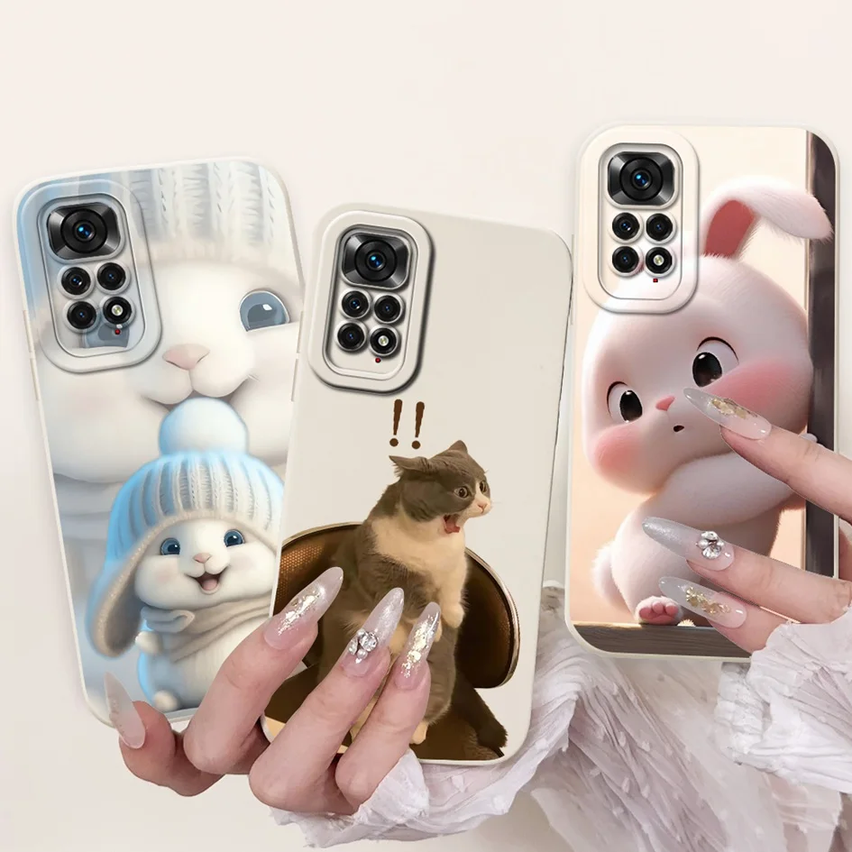 Para Xiaomi Redmi Note 11 Pro 5G Funda nueva Linda corona de dibujos animados gato conejo Funda a prueba de golpes para Redmi Note 11s Note11 Pro Plus Funda - imagen 5