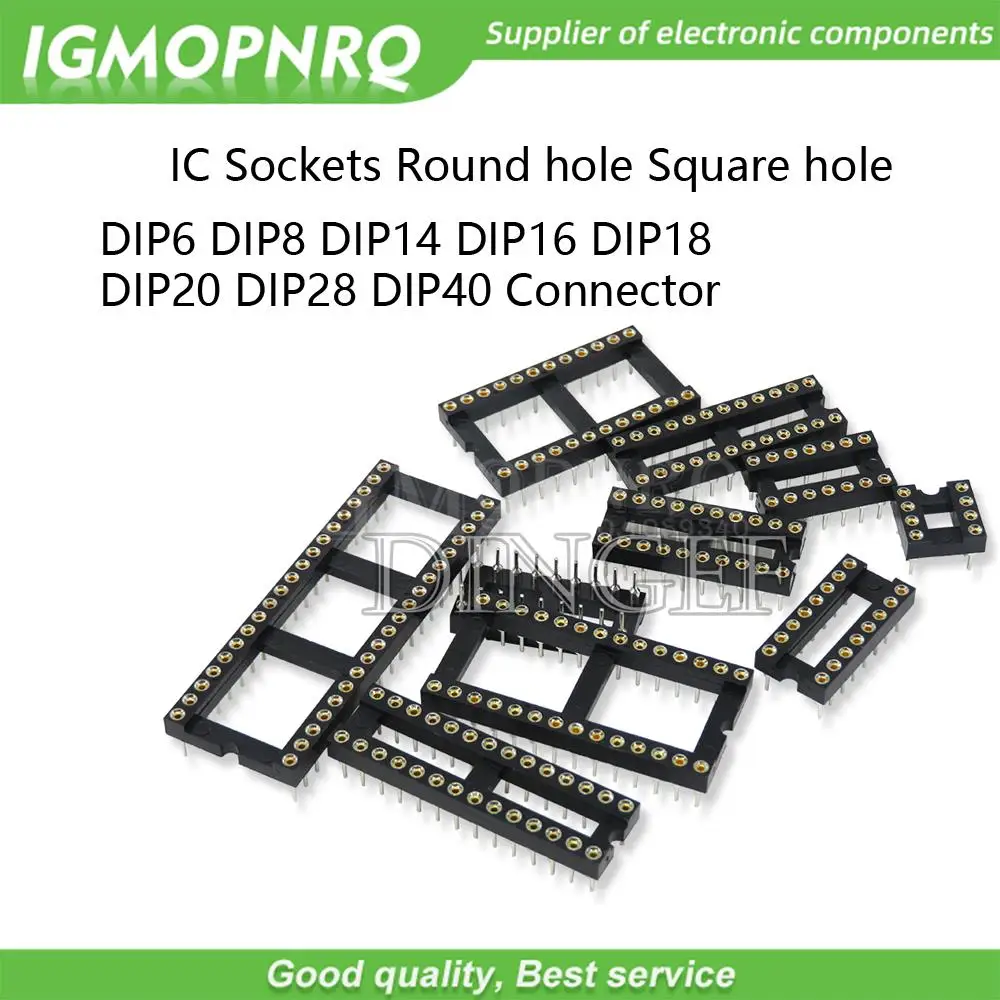Enchufes IC redondos y cuadrados de 10 piezas, conector DIP, DIP6, DIP8, DIP14, DIP16, DIP18, DIP20, DIP28, DIP40, 6, 8, 14, 16, 18, 20, 24, 28, 40 pines - imagen 2