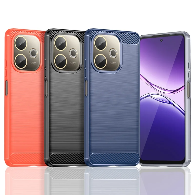 Para cubierta OPPO A5 Pro funda OPPO A5 Pro Capas nuevo teléfono parachoques trasero armadura a prueba de golpes suave TPU fibra de carbono para Fundas OPPO A5 Pro - imagen 2