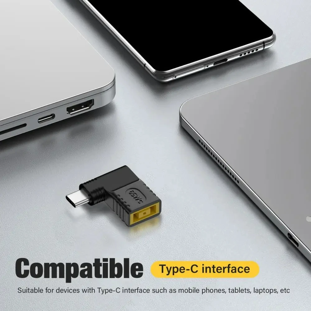 Conector de alimentación para ordenador portátil, convertidor de cargador de 65W CC para Lenovo, Hp, Asus 7,4x5, 7,9x5,5mm, hembra a USB tipo C, adaptador PD macho - imagen 5