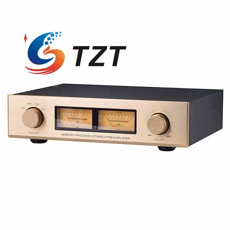 TZT C-245 versión de medidor de VU amarillo/C-245 PRO reemplazo de amplificador de potencia de Audio de Control remoto completamente equilibrado para Accuphase C245