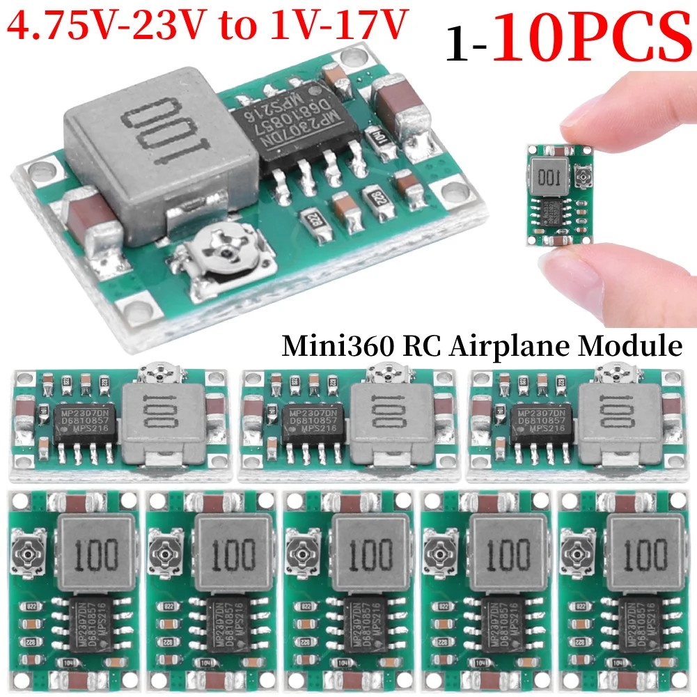 1-10 Uds Mini360 RC módulo de avión Mini 360 DC convertidor Buck 2A módulo reductor 4,75 V-23V a 1V-17V 17x11x4mm LM2596
