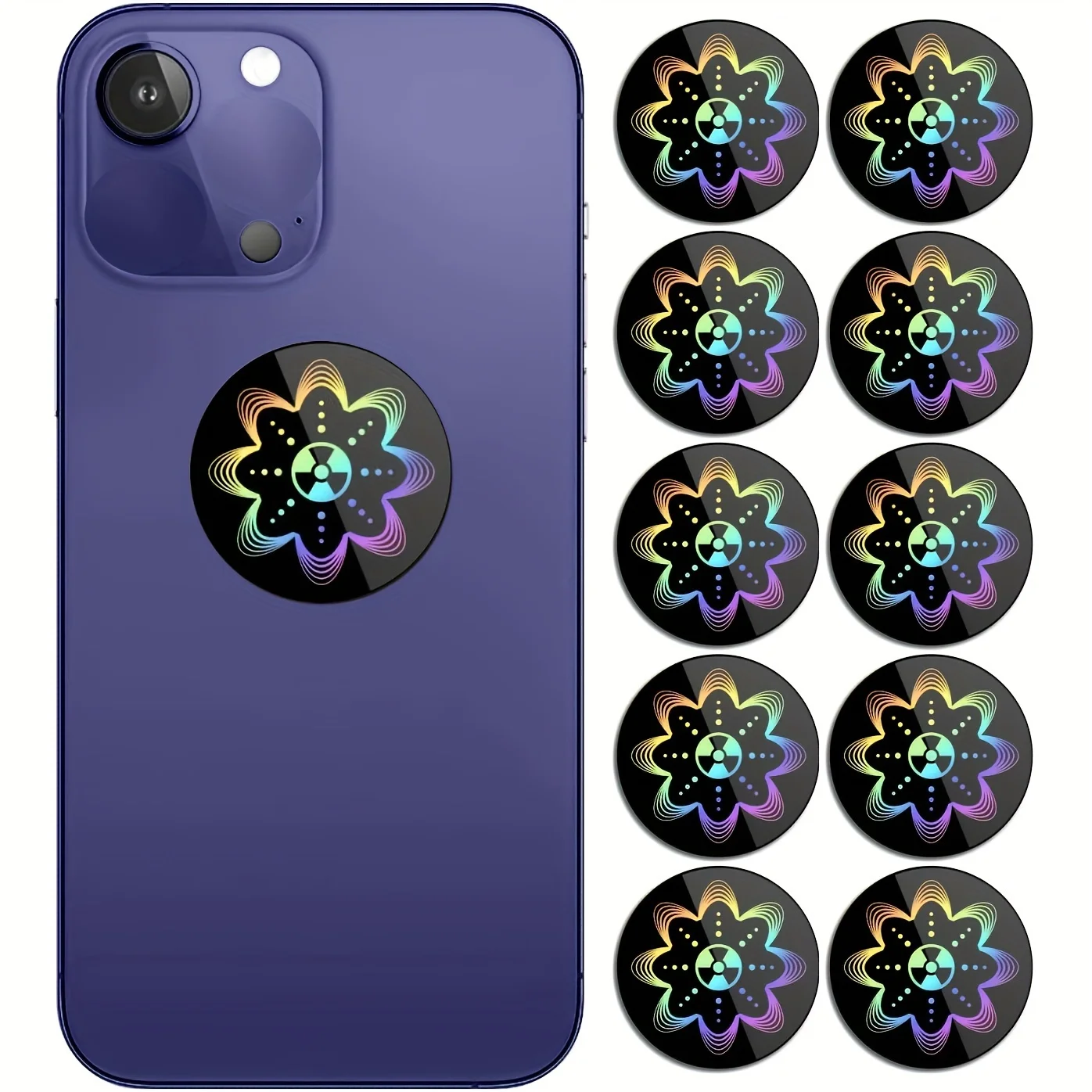 Pegatinas de radiación universales para teléfono móvil, antirradiación pegatina de Metal, protector en forma de EMF, bloqueador EMR para PC y portátil