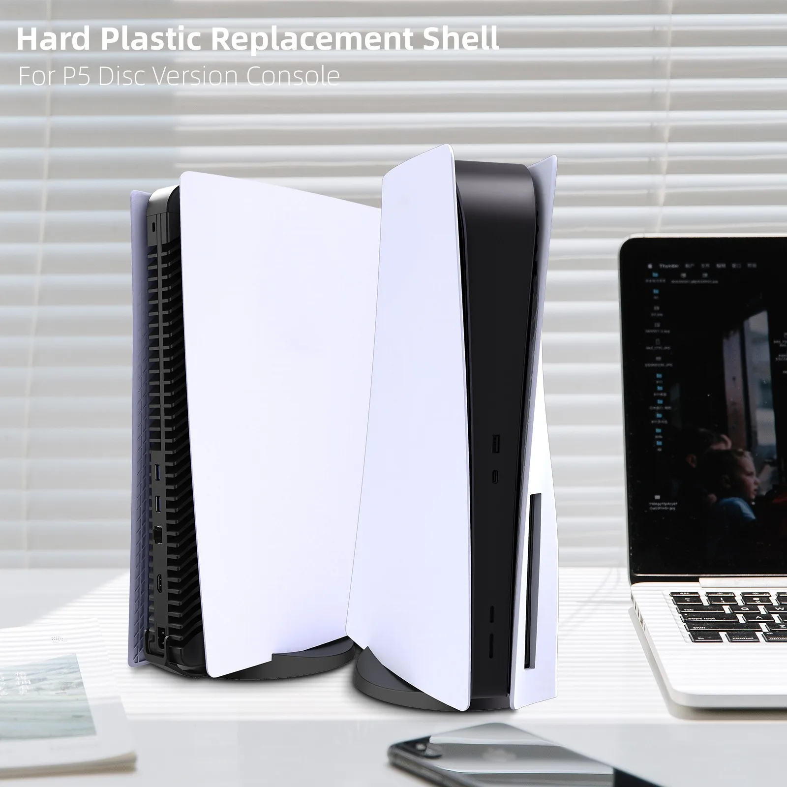 Cubierta inferior superior de repuesto para consola ps5, placa frontal blanca, carcasa de piel Compatible con versión de disco de consola ps5 - imagen 5