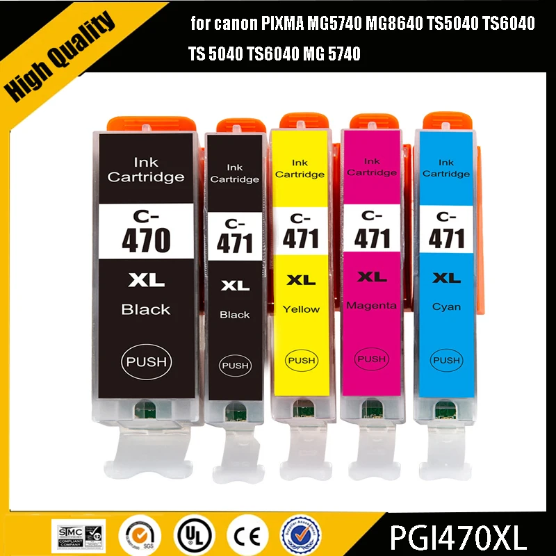 Cartucho de tinta PGI470 CLI471 para impresora Canon pixma ts5040 MG5740 MG6840 TS6040, PGI-470, CLI-471