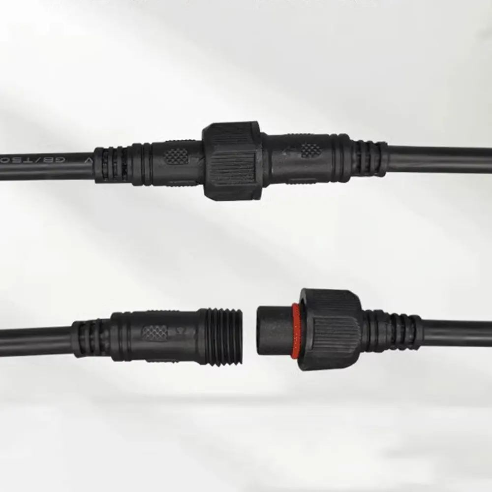 Conector Led macho a hembra IP68, Cable negro para tiras de luz LED, 20cm, 2 pines, 3 pines, 4 pines, 5 pines, 22AWG, 1 par - imagen 4