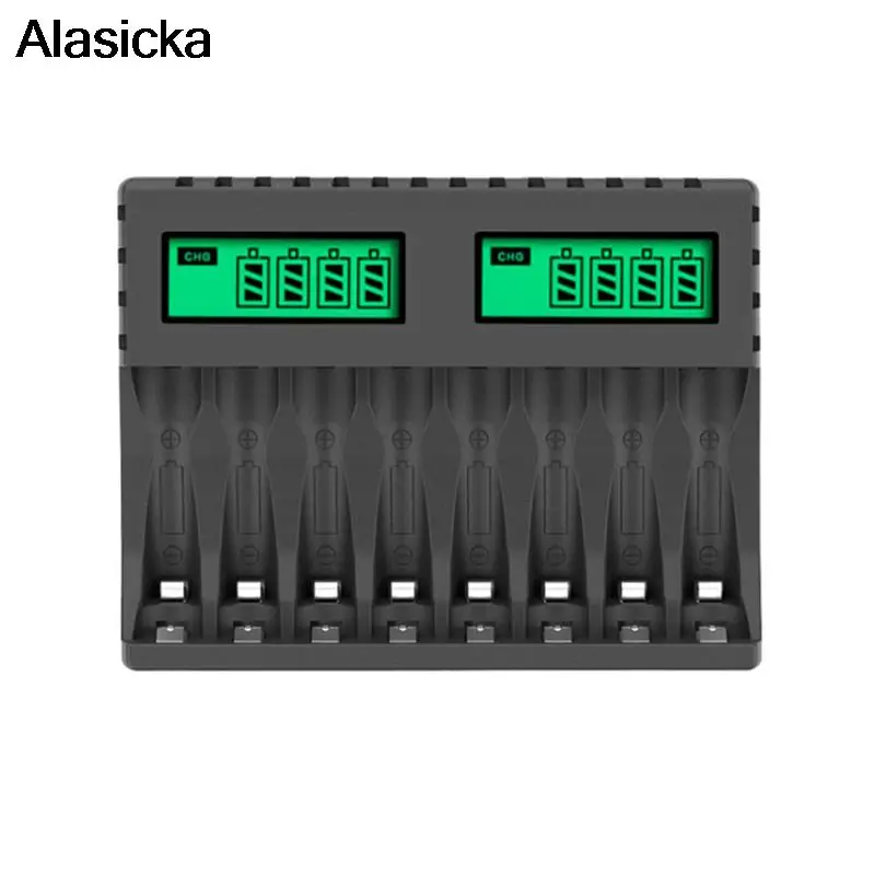 Pantalla LCD con cargador de batería inteligente de 8 ranuras para pilas recargables AA/AAA NiCd NiMh cargador AA AAA - imagen 3