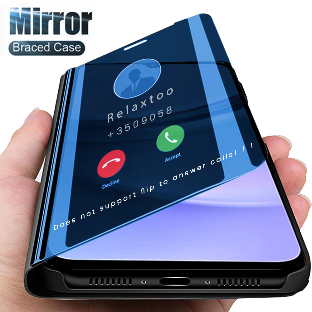 Funda Samsang A 15 4G con espejo inteligente de cuero con tapa y soporte magnético para SamsungA15 Samsung Galaxy A05 A05s A15 4G A25 A35 A55 5G