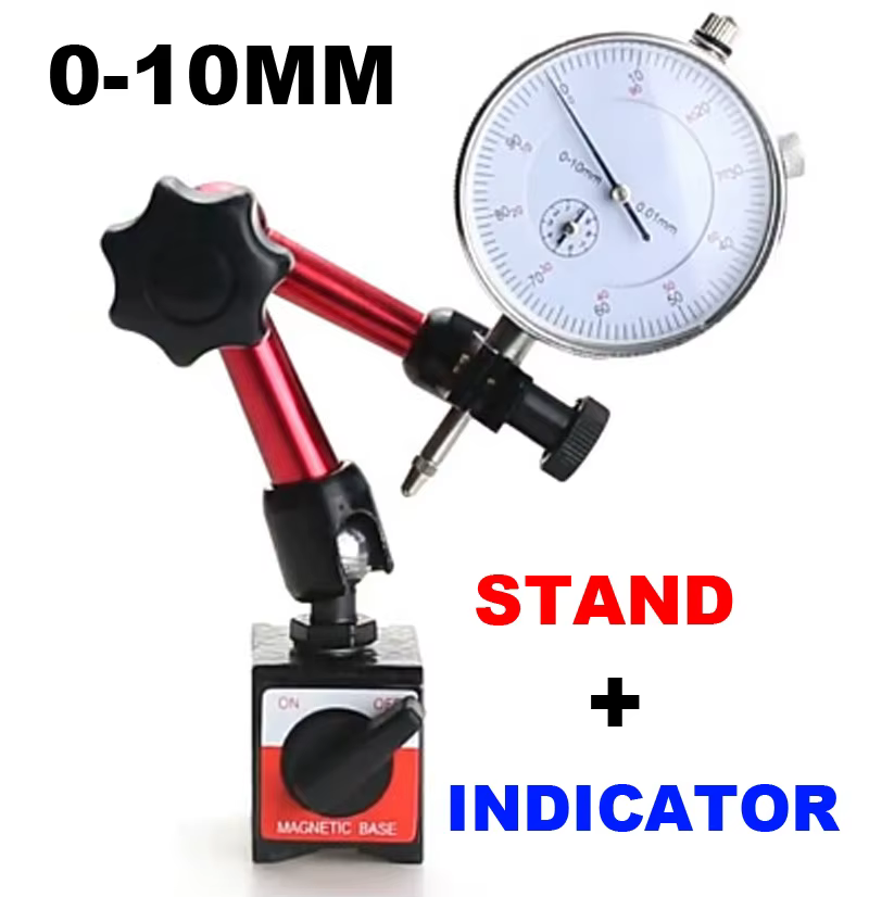 Indicador dial micrométrico 0-10 mm (0,01 mm) con base magnética - imagen 2