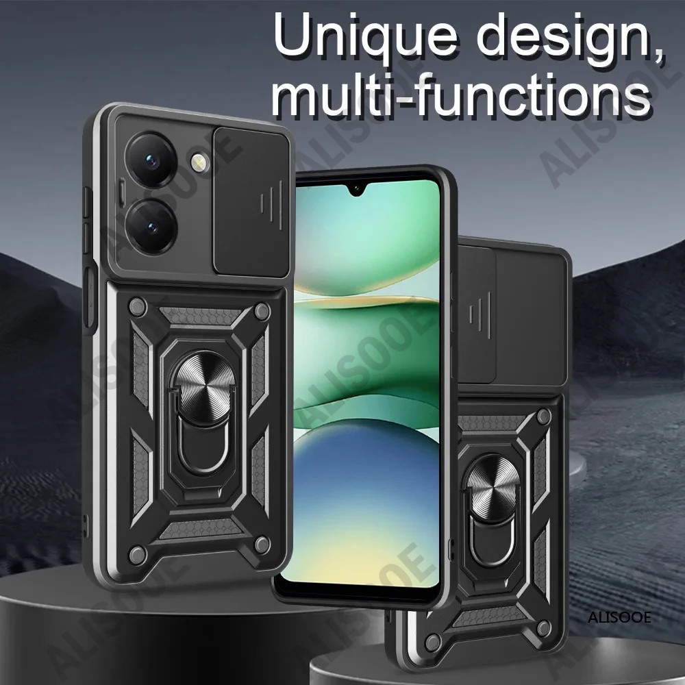 Para Xiaomi Redmi A5 4G (173,3mm) versión europea Funda deslizante anillo de cámara cubierta de soporte a prueba de golpes Capa Armor Funda - imagen 3