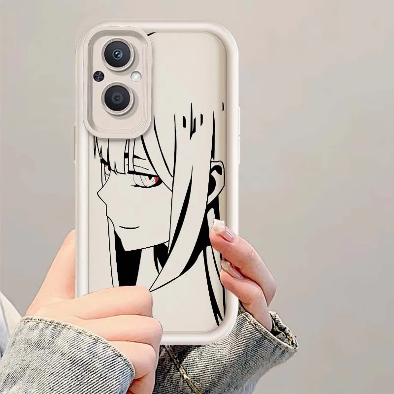 Zero Two Anime adecuado para OPPO Reno10 Reno8 Reno7 Reno6 Reno5 T Z Lite Pro Plus 5G Eye Ladder funda de teléfono cubierta de moda - imagen 2
