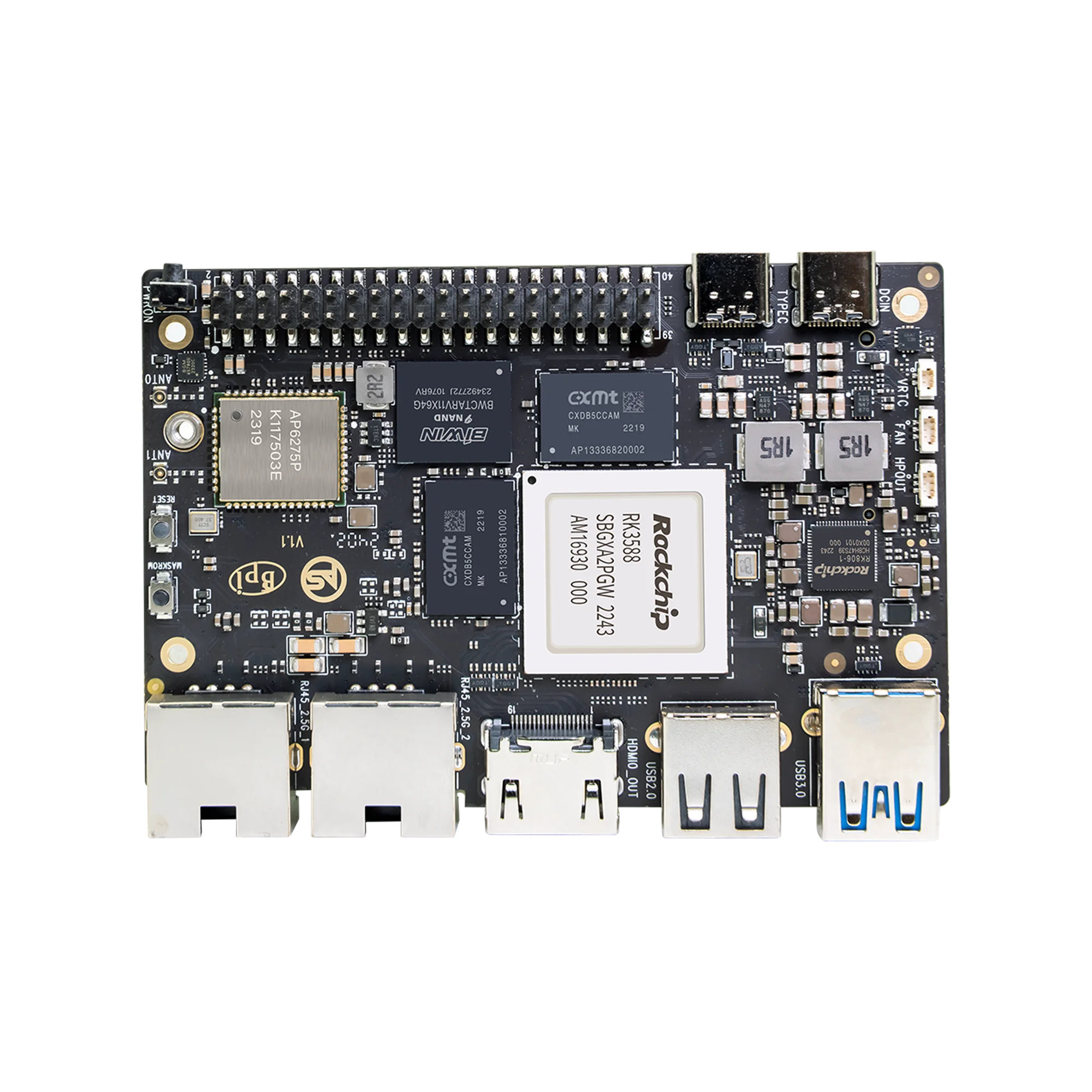 Banana Pi BPI-M7 RockChip RK3588 Quad A76 2,4 Ghz y Quad A55 1,8 Ghz Mali G610MC4 GPU opcional 8G/16G/32G LPDDR4 64G/128G eMMC - imagen 4