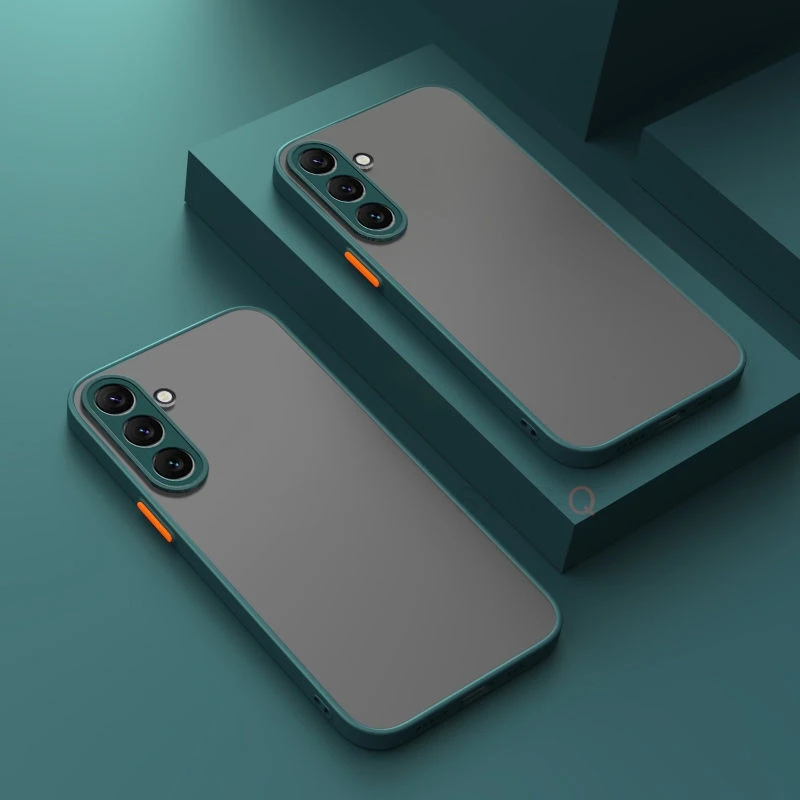 En S 24 23 22 sensación de piel funda dura mate para Samsung Galaxy S23 FE S24 Plus Ultra S22 S21 S20 5g 2024 funda trasera esmerilada de silicona - imagen 3