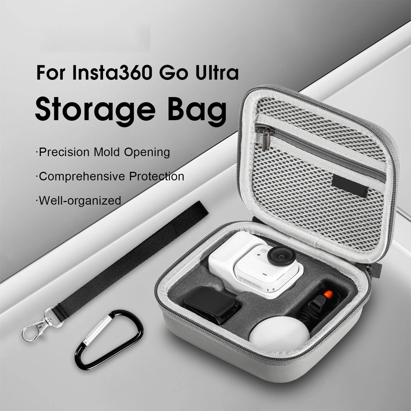 Mini estuche de almacenamiento para cámara Insta360 Go, bolsa de almacenamiento de viaje Ultra portátil, bolso de mano de PU, estuche rígido para Insta360 Go Ultra