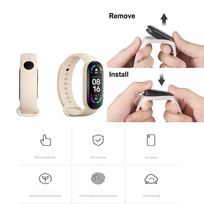 Adecuado para Xiaomi Band 5 correa de silicona Nfc banda inteligente deporte suave piel amigable resistente al desgaste impermeable transpirable - imagen 5