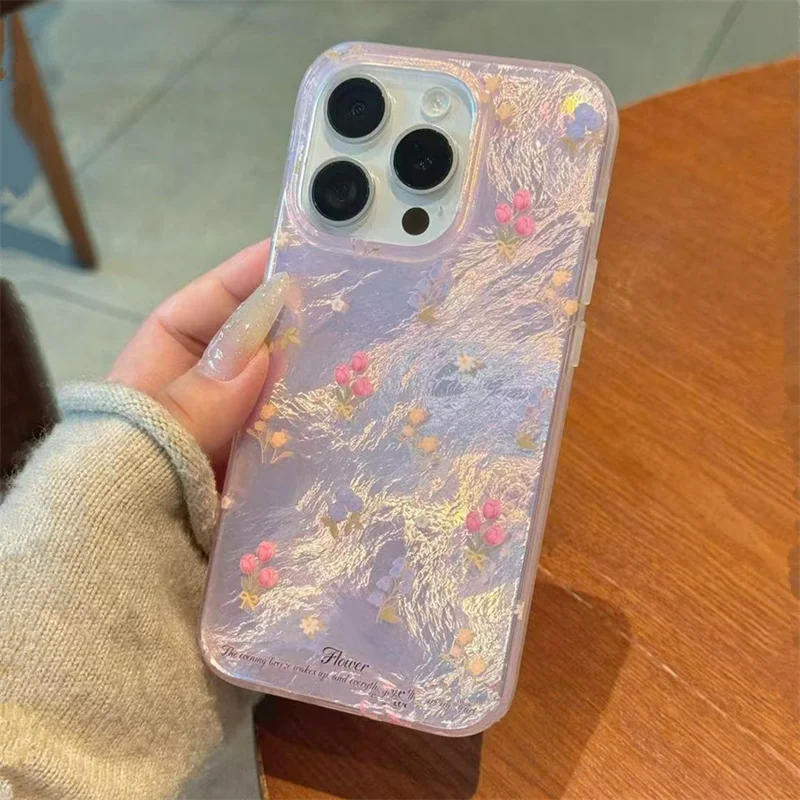 Preciosa funda de teléfono con patrón de vórtice de moda Floral rosa para iPhone 16 15 14 13 12 11 Pro Max XS XR X 7 8 Plus, funda suave de silicona - imagen 2