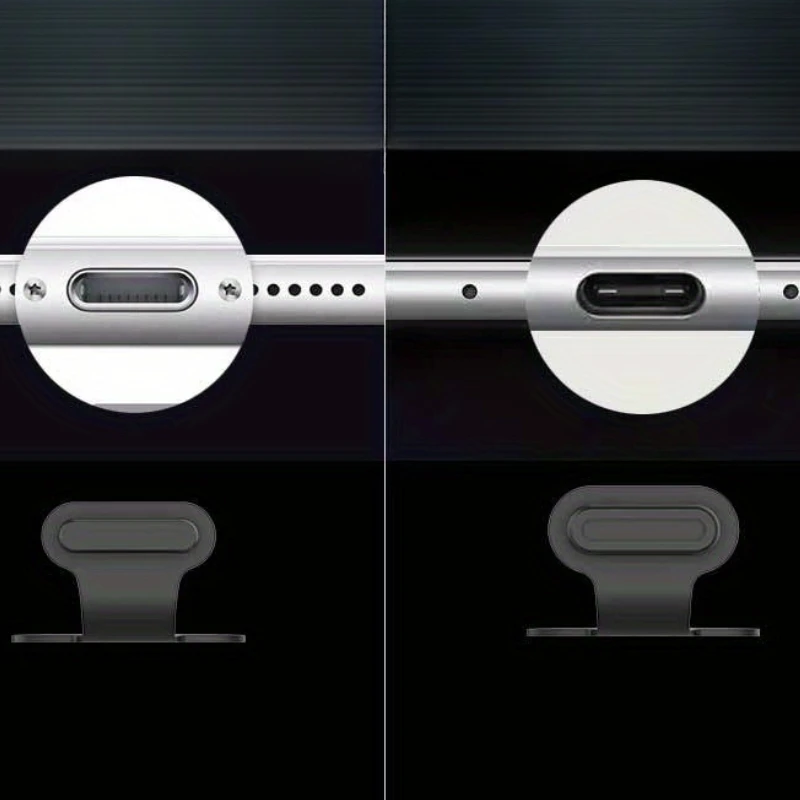 Tapones antipolvo de silicona USB-C: protectores de puerto de carga adhesivos desmontables para Samsung, Google Pixel y más, antipérdida, reutilizables - imagen 5