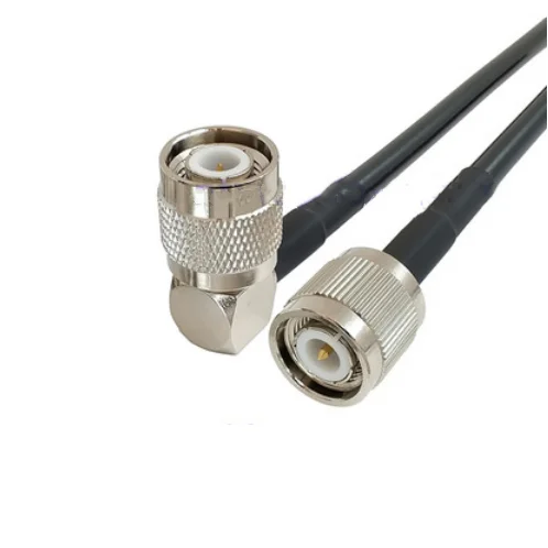 Cable RG58 TNC macho a TNC macho hembra conector Jack conector de ángulo recto RG-58 50-3 Cable de puente pigtail RF