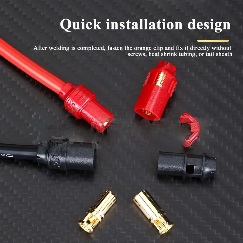 Alta corriente 200A REB 6808 PRO S6 P8 enchufe chapado en oro modelo impermeable conector de batería de litio de avión puede conectar cable 8AWG - imagen 2