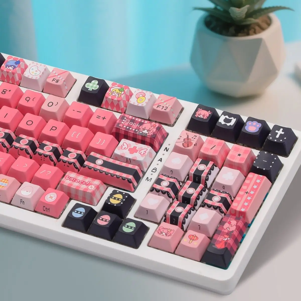 Shugo Chara-Juego de teclas de teclado, tapa de tecla PBT, perfil de cereza, teclas para juegos, accesorios para teclado mecánico - imagen 2
