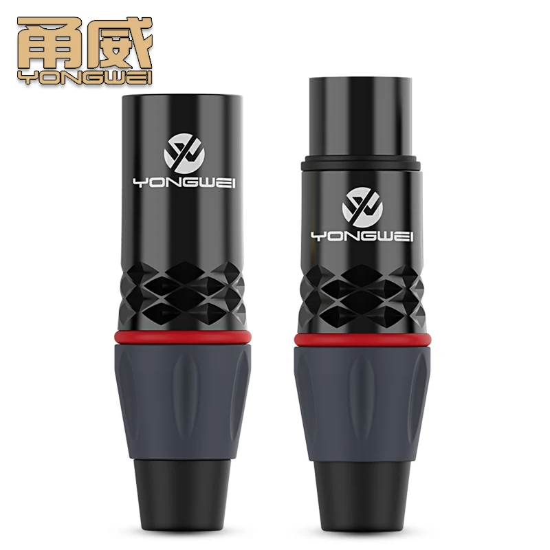 YONGWEI-enchufe XLR macho y hembra de cobre puro chapado en oro, conexión de consola mezcladora, micrófono, cable de audio, enchufe de soldadura - imagen 2