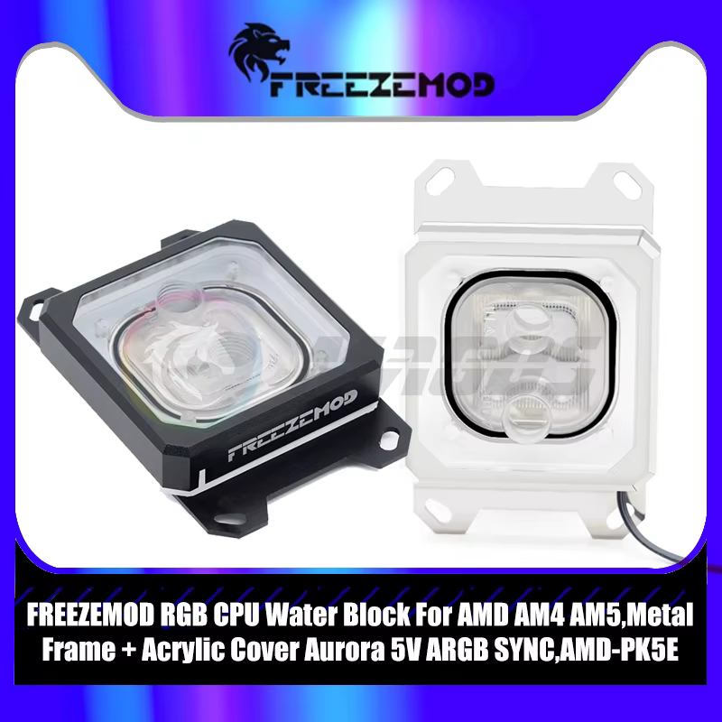 FREEZEMOD Bloque de Agua CPU RGB ARGB AMD AM4/AM5 Metal Acrílico - imagen 3