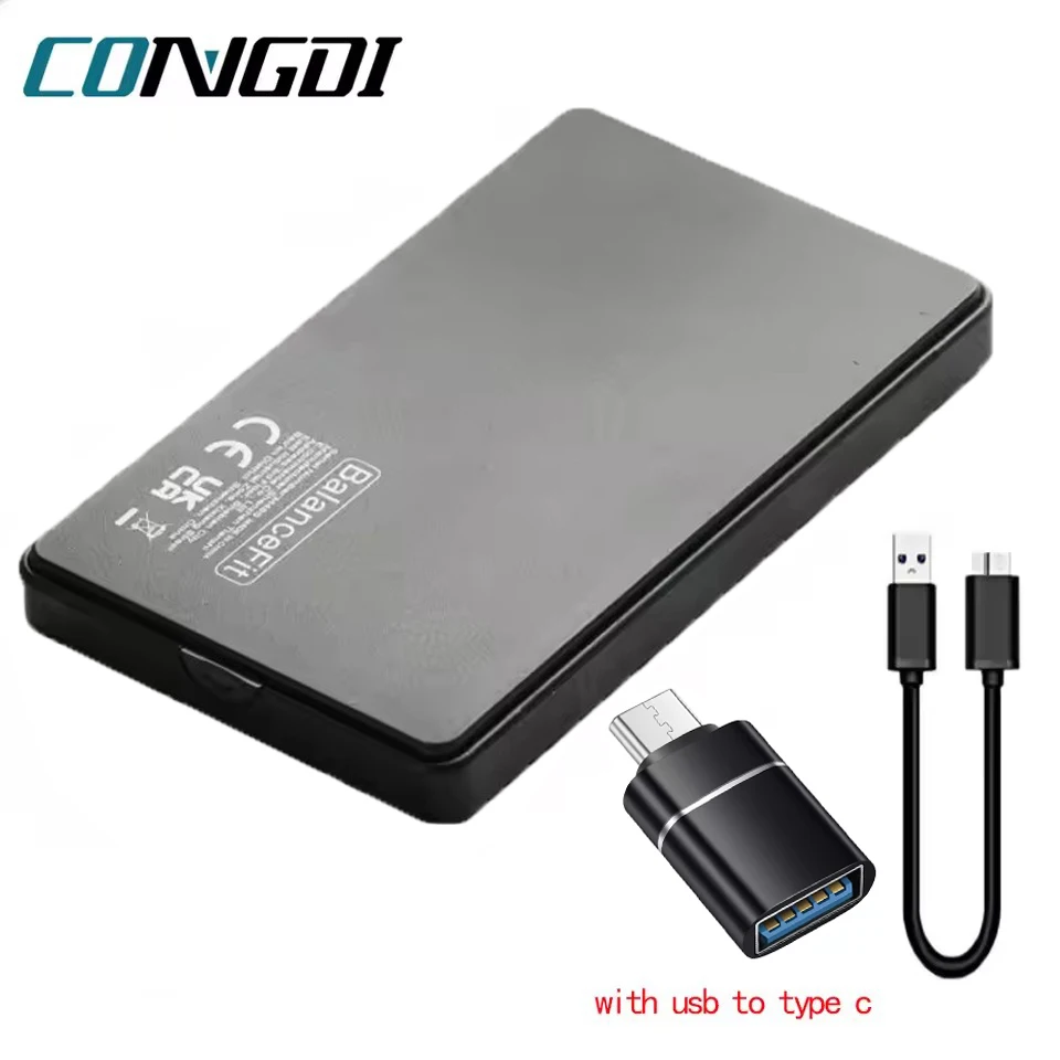 Caja de disco duro USB 3,0, caja de disco duro SATA SSD de 2,5 pulgadas con velocidad de transferencia de 5Gbps, carcasa externa móvil, Cable de cajas de disco duro
