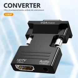Adaptador HDMI a VGA con Audio 3,5 mm 1080p para Proyector