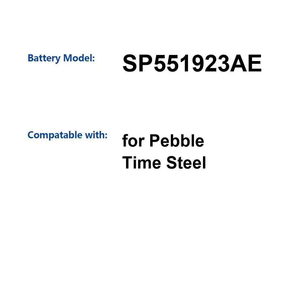 Para Pebble Time Steel Batería de reloj inteligente SP551923AE 250Mah de alto rendimiento