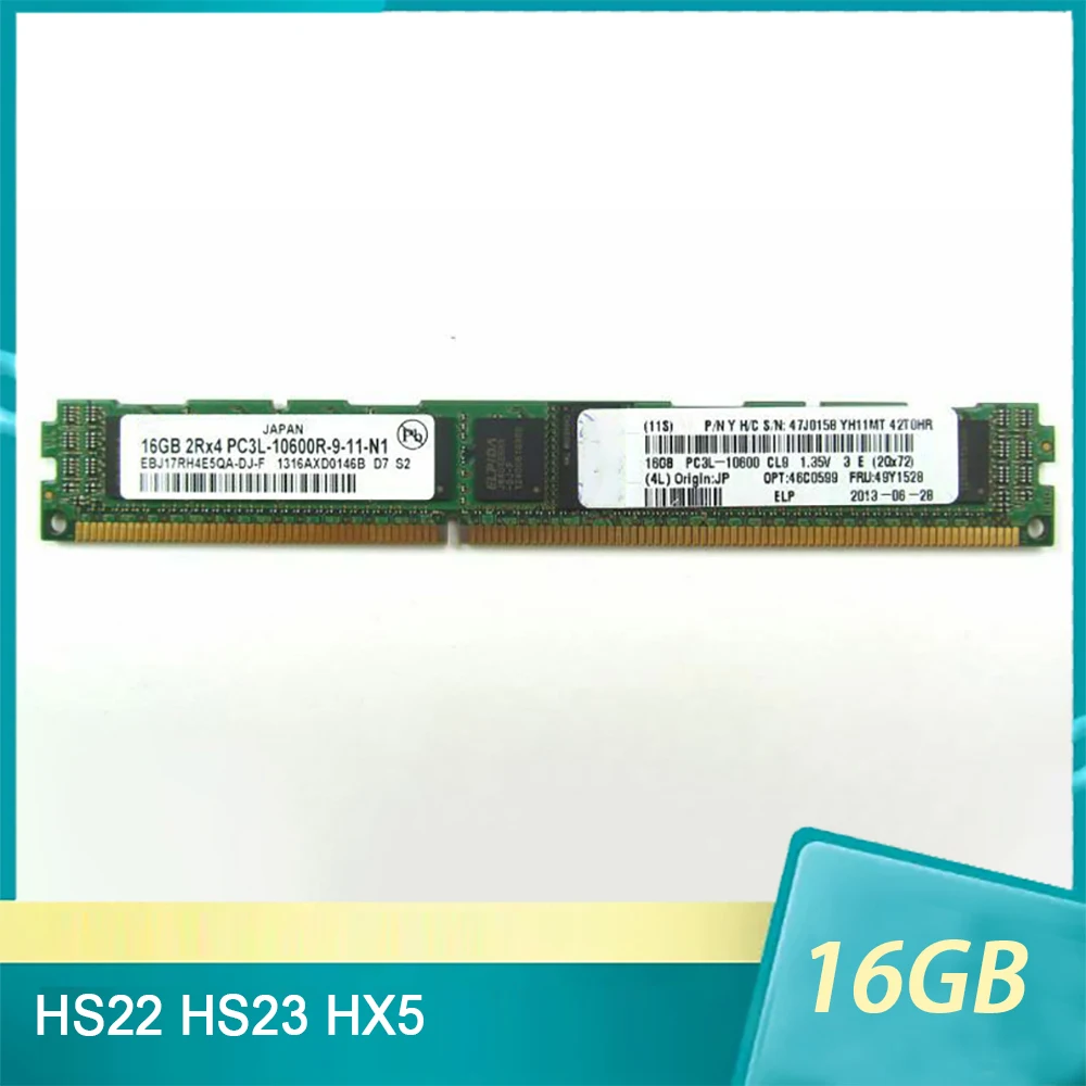 Memoria del servidor RAM HS22 HS23 HX5 46C0599 49Y1528 16GB DDR3 1333 ECC REG VLP - imagen 2
