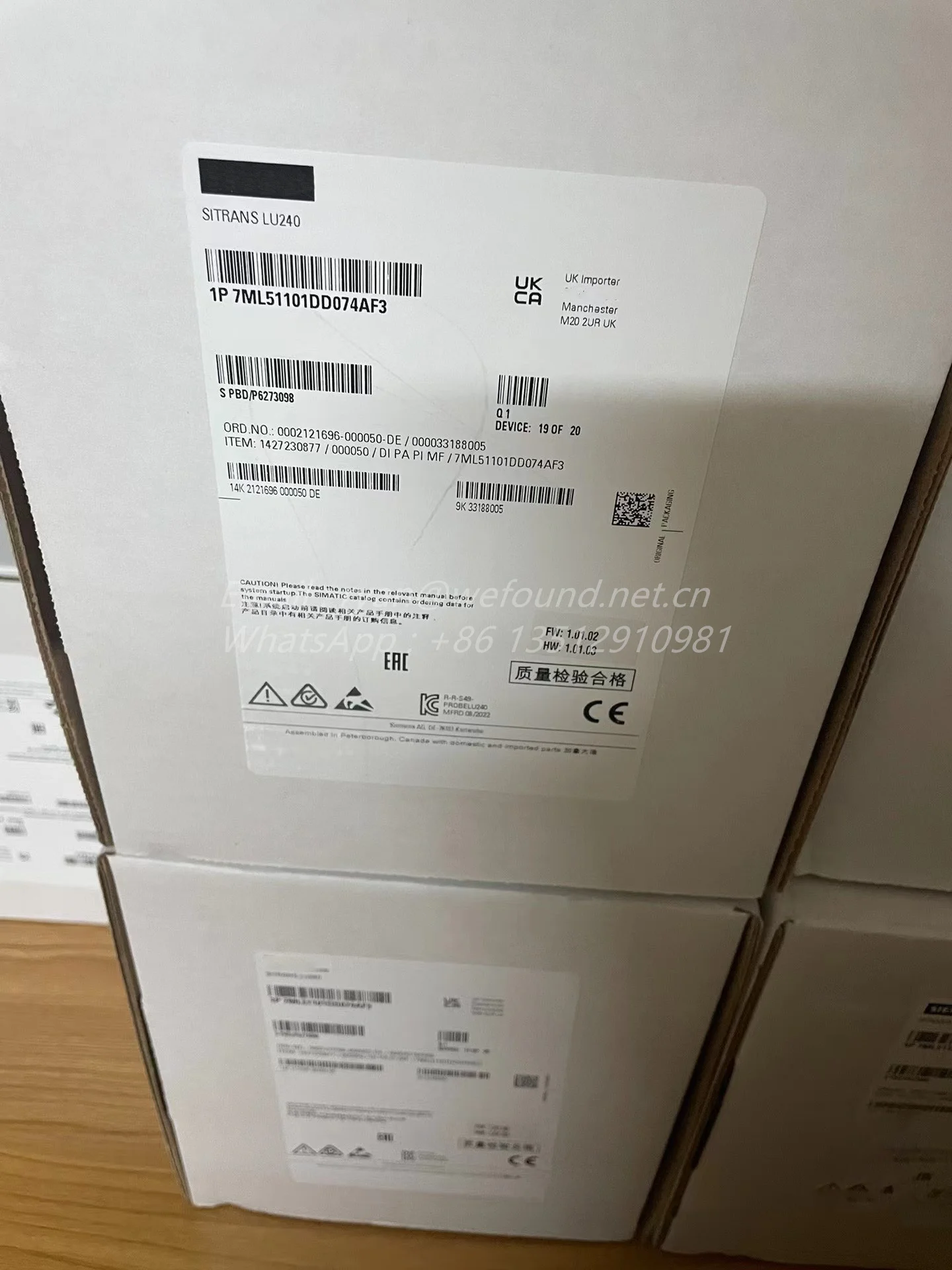 Transmisor de nivel ultrasónico, sonda SITRANS LU240, 7ML5110-1DD07-4AF3 - imagen 2