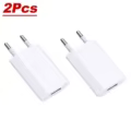 2Pcs EU Plug White